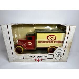 Ertl 1931 Ford IGA Delivery Truck Bank Die-Cast 1:25 w/ Box Vintage Collectible